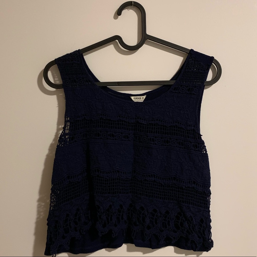 lace front sleeveless crop top